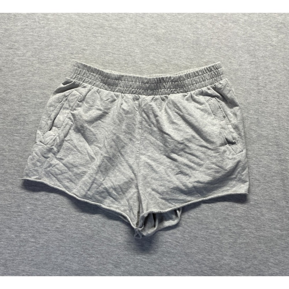 Open Edit Sweat Shorts Womens Medium Heather Gray Cotton Elastic Waist Casual